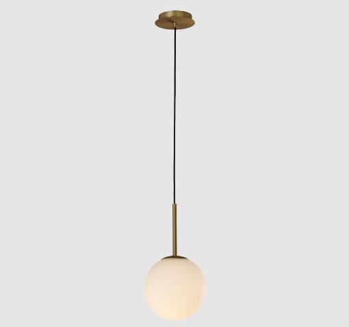 Immagine di Sospensione Parma Oro con Paralume Sfera Vetro Opale Ø18 cm IP44 ACB 