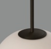 Immagine di Sospensione Parma Nero IP44 con Paralume Sferico Vetro Bianco 30 cm ACB