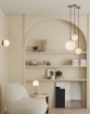 Immagine di Lumetto Decorativo Parma Oro Antico con Paralume Sfera Vetro Opale Ø18 cm ACB 
