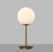 Immagine di Lumetto Decorativo Parma Oro Antico con Paralume Sfera Vetro Opale Ø18 cm ACB 