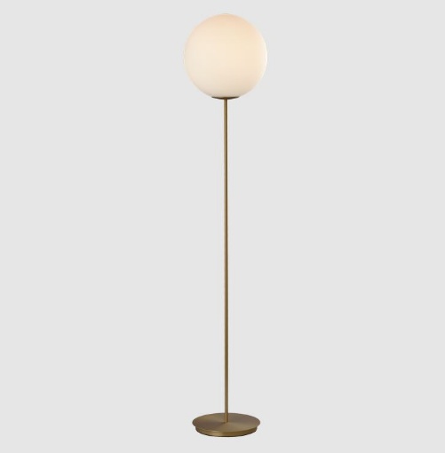 Immagine di Piantana Moderna Parma Oro Antico con Paralume Sfera Vetro Opale H150 cm ACB