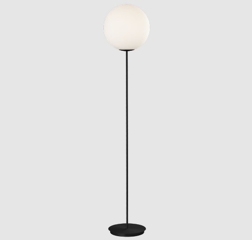 Immagine di Piantana Nera Moderna Con Sfera Vetro Bianco 30 cm Parma ACB