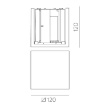 Immagine di Applique Cubo Led Sopra e Sotto per Esterno Perseo Cemento IP65 ACB