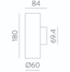 Immagine di Applique Cilindro Nero Pipe Bi Emissione Led 12w 3000k CRI90 ACB