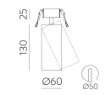 Immagine di Faretto Pipe Cilindro Bianco Da Incasso Orientabile Led 12w 3000k ACB