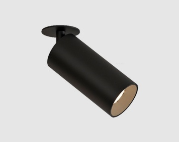 Immagine di Faretto da Incasso Cilindro Nero Orientabile Pipe Led 12w 3000k ACB