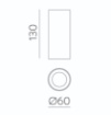 Immagine di Faretto Cilindro Bianco da Soffitto Pipe Led 12w 3000k CRI90 ACB