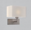 Immagine di Applique Stile Hotel Nichel e Paralume Squadrato Bianco Romeo 1xE27 ACB 