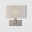 Immagine di Applique Stile Hotel Nichel e Paralume Squadrato Bianco Romeo 1xE27 ACB 