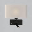 Immagine di Applique Romeo Nera con Paralume Bianco 1xE27 + Spot Led ACB