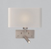 Immagine di Applique Camera da Letto Romeo Nichel Paralume Bianco 1xE27 + Led USB ACB