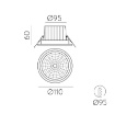 Immagine di Faretto Incasso Bianco Per Bagno IP65 Led 12w CCT Safe 110 mm ACB
