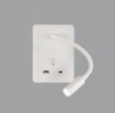 Immagine di Applique Senda Bianca Spot Led Luce Lettura con Braccio Orientabile e Porte USB