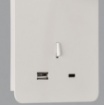 Immagine di Applique Senda Bianca Spot Led Luce Lettura con Braccio Orientabile e Porte USB