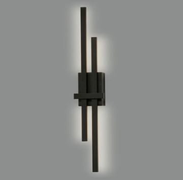 Immagine di Applique Decorativa Shadow Bacchette Nere Led CCT Antiabbagliamento H54 cm ACB