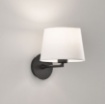 Immagine di Abatjour Da Parete Nera Applique Con Paralume Bianco Stilo ACB