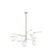 Immagine di Lampadario Sabbia Design 8 Luci Modulare Con Sfere Bianche Boomerang Top Light