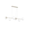 Immagine di Lampadario A Sospensione Orizzontale Sabbia Per Soggiorno 6 Sfere Bianche Top Light Boomerang