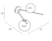 Immagine di Applique Design Moderno Sabbia 2 Luci Sfere Vetro Bianco Top Light Boomerang