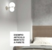 Immagine di Applique Design Moderno Sabbia 2 Luci Sfere Vetro Bianco Top Light Boomerang