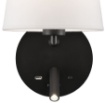 Immagine di Applique Stilo Camera Da Letto Nero Bianco Con Led Luce Lettura USB ACB