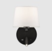 Immagine di Applique Stilo Camera Da Letto Nero Bianco Con Led Luce Lettura USB ACB