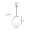 Immagine di Lampadario Moderno Boccia Vetro Led Dimmerabile 3000k Drum Bianco 25 cm Top Light
