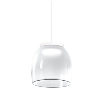 Immagine di Lampadario Moderno Boccia Vetro Led Dimmerabile 3000k Drum Bianco 25 cm Top Light