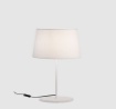 Immagine di Lume Alto da Tavolo Stilo Bianco con Paralume Tessuto H59 cm ACB