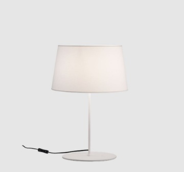 Immagine di Lume Alto da Tavolo Stilo Bianco con Paralume Tessuto H59 cm ACB