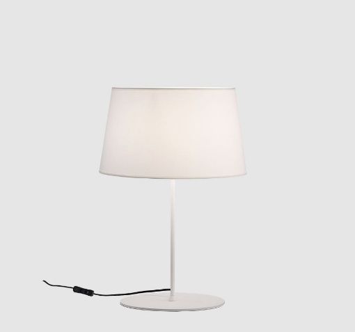 Immagine di Lume Alto da Tavolo Stilo Bianco con Paralume Tessuto H59 cm ACB