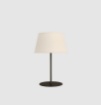 Immagine di Lumetto Comodino Nero con Paralume Bianco H41 cm Stilo ACB