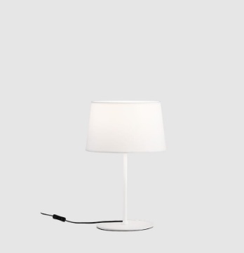 Immagine di Lumetto Comodino Hotel con Paralume Tessuto Stilo Bianco H41 cm ACB