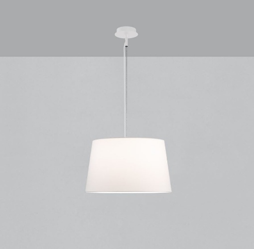 Immagine di Sospensione Bianca Con Paralume Tessuto Ø42 cm Stilo ACB