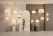 Immagine di Lampada a Sospensione Bianca Stile Hotel Paralume Tessuto Ø62 cm Stilo ACB