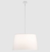 Immagine di Lampadario Stilo Grande Paralume Tessuto Bianco 62 cm ACB