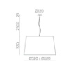 Immagine di Lampadario Stilo Grande Paralume Tessuto Bianco 62 cm ACB