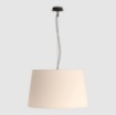 Immagine di Lampadario Stilo Nero Con Grande Paralume Cotone Bianco Ø62 cm ACB