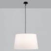 Immagine di Lampadario Stilo Nero Con Grande Paralume Cotone Bianco Ø62 cm ACB