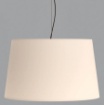 Immagine di Lampadario Stilo Nero Con Grande Paralume Cotone Bianco Ø62 cm ACB