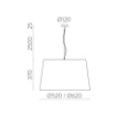 Immagine di Lampadario Stilo Nero Con Grande Paralume Cotone Bianco Ø62 cm ACB
