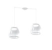 Immagine di Lampadario Per Soggiorno 2 Luci Decentrate Bocce Vetro Led Dimmerabile 3000k Drum SG Top Light