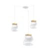 Immagine di Lampadario Con Decentramento Tre Luci Led Vetro Con Decoro Oro Drum Mix Top Light