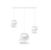 Immagine di Lampadario In Linea Tre Luci Per Tavolo Cucina Led Vetro Drum Rmix Bianco Top Light