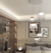 Immagine di Lampadario Rotondo 5 Bocce Vetro Pendenti Led Dimmerabile Drum S5 Tmix Top Light