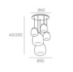 Immagine di Lampadario Rotondo 5 Bocce Vetro Pendenti Led Dimmerabile Drum S5 Tmix Top Light