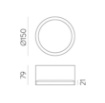 Immagine di Lampada Plafone Rotondo Alluminio Nero Tech Led Ø15 cm IP44 ACB