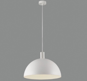 Immagine di Lampadario a Sospenione Cupola Metallo Bianco Per Tavolo Tiga 35 cm ACB