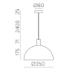 Immagine di Lampadario a Sospenione Cupola Metallo Bianco Per Tavolo Tiga 35 cm ACB