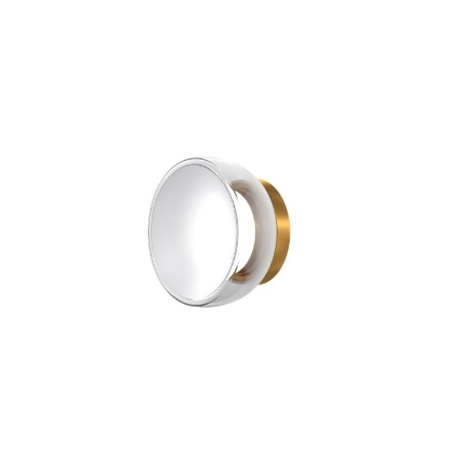 Immagine di Applique Rotonda Vetro Satinato Led Dimmerabile 8w 3000k Drum Oro Top Light